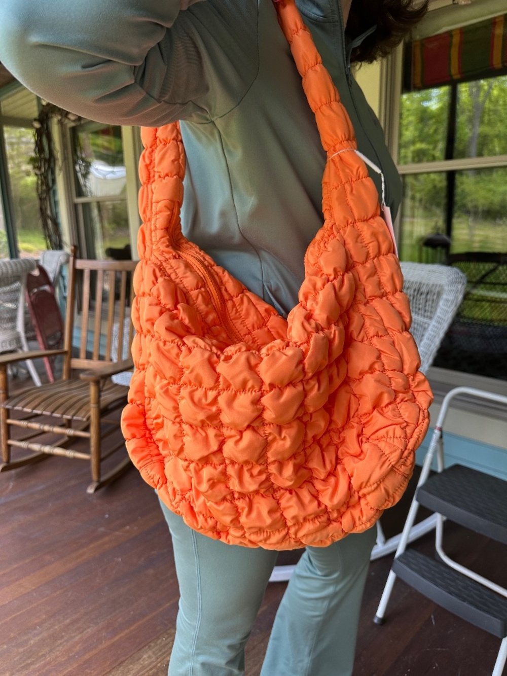 Do Everything in Love Orange Bag
